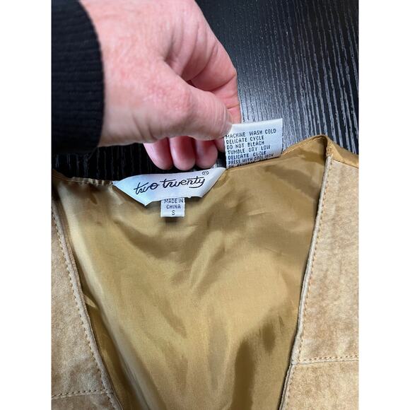 Tan/Camel Color Suede Button-up Vest by Two Twenty - Picture 6 of 10
